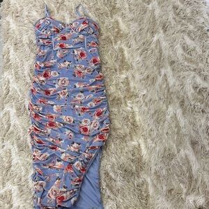 Forever 21 Blue Floral Midi Dress